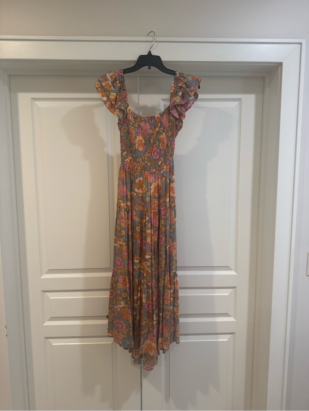 Doruse Floral Maxi Dress in Pink and Gold Tones